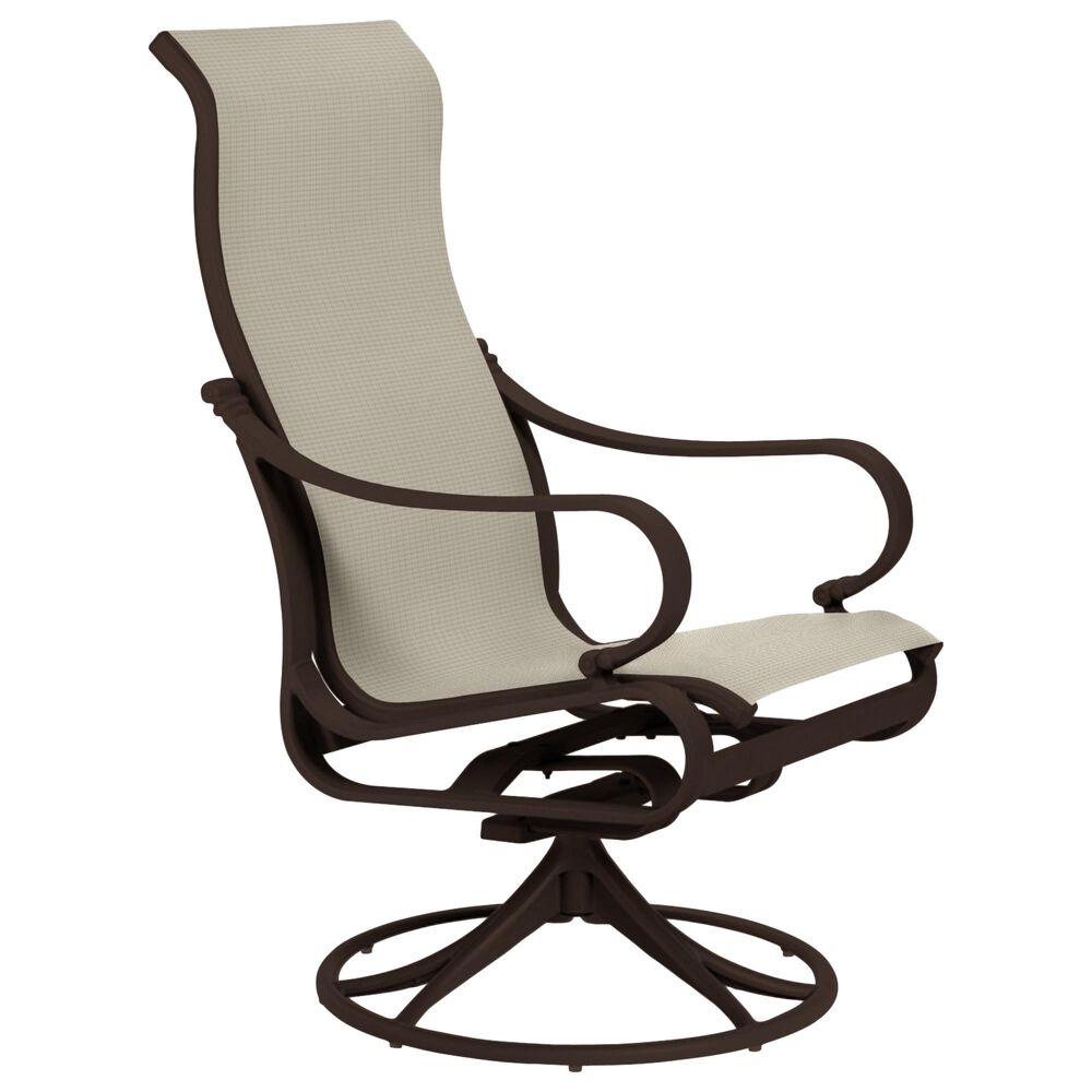 Tropitone Torino High Back Swivel Rocker with Sparkling Water Sling in Rich Earth, , large