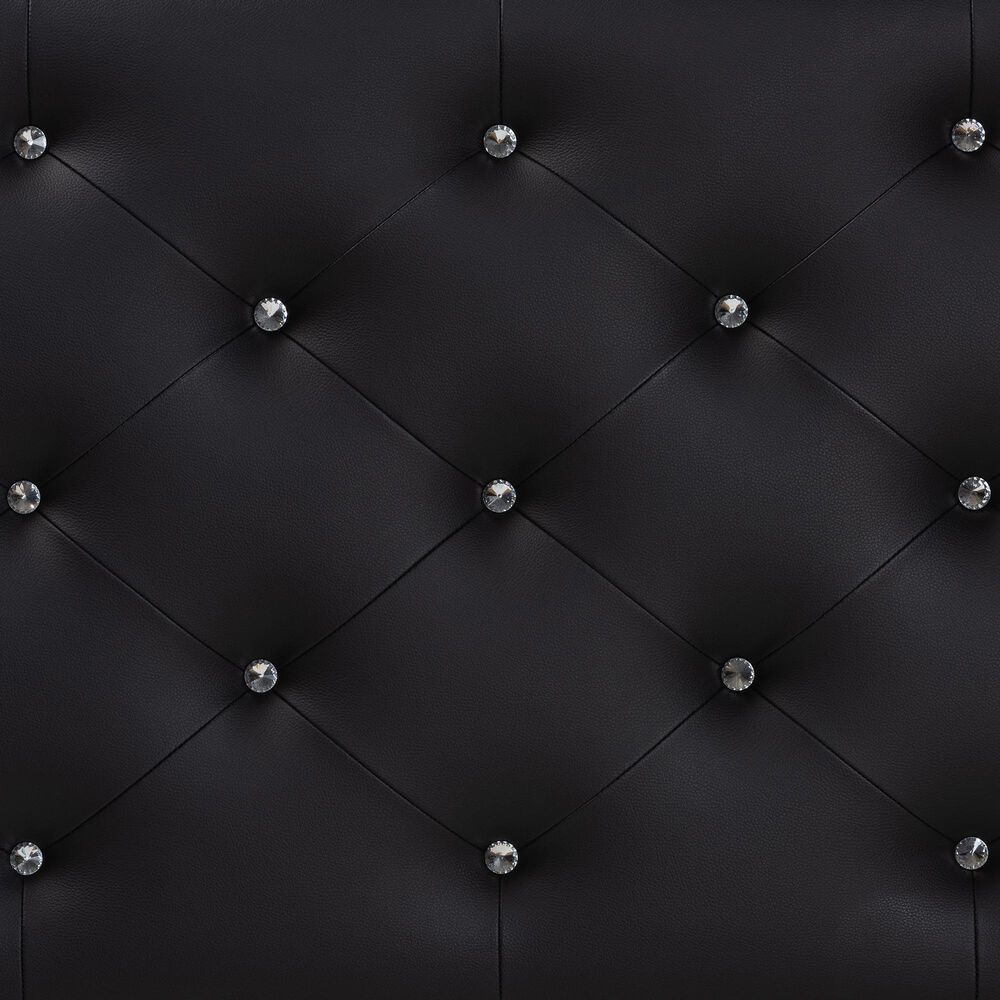 Baxton Studio Viviana Full Upholstered Headboard in Black, , large