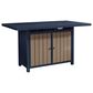 Ashley East Beach  Bar Table with Fire Pit in Navy Blue and Driftwood, , large