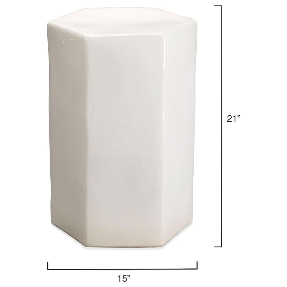 Splendor Living Kingsley Large Side Table in White, , large