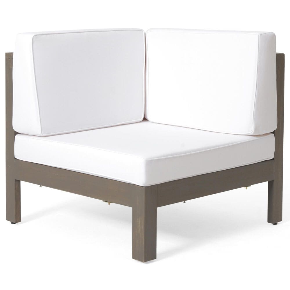 Hearth and Haven Brava 4-Piece Outdoor Sectional Set in White, , large