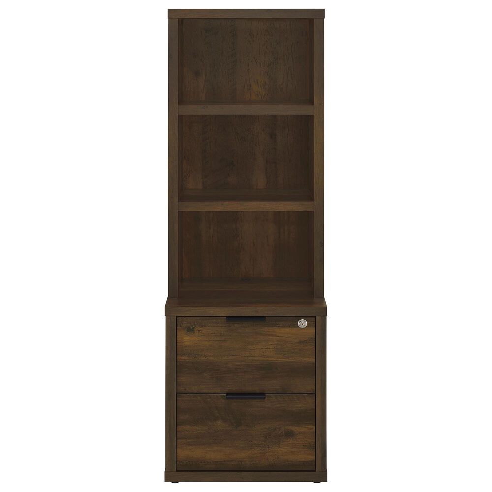 Coaster Westpark 3-Shelf Bookcase with USB and Lockable Drawer in Dark Pine, , large
