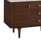 James Martin Vanities Amberly 72" Double Bathroom Vanity in Mid-Century Walnut with 3 cm Eternal Jasmine Pearl Silestone Top, Rectangular Sinks and FreePower Wireless Charger, , large
