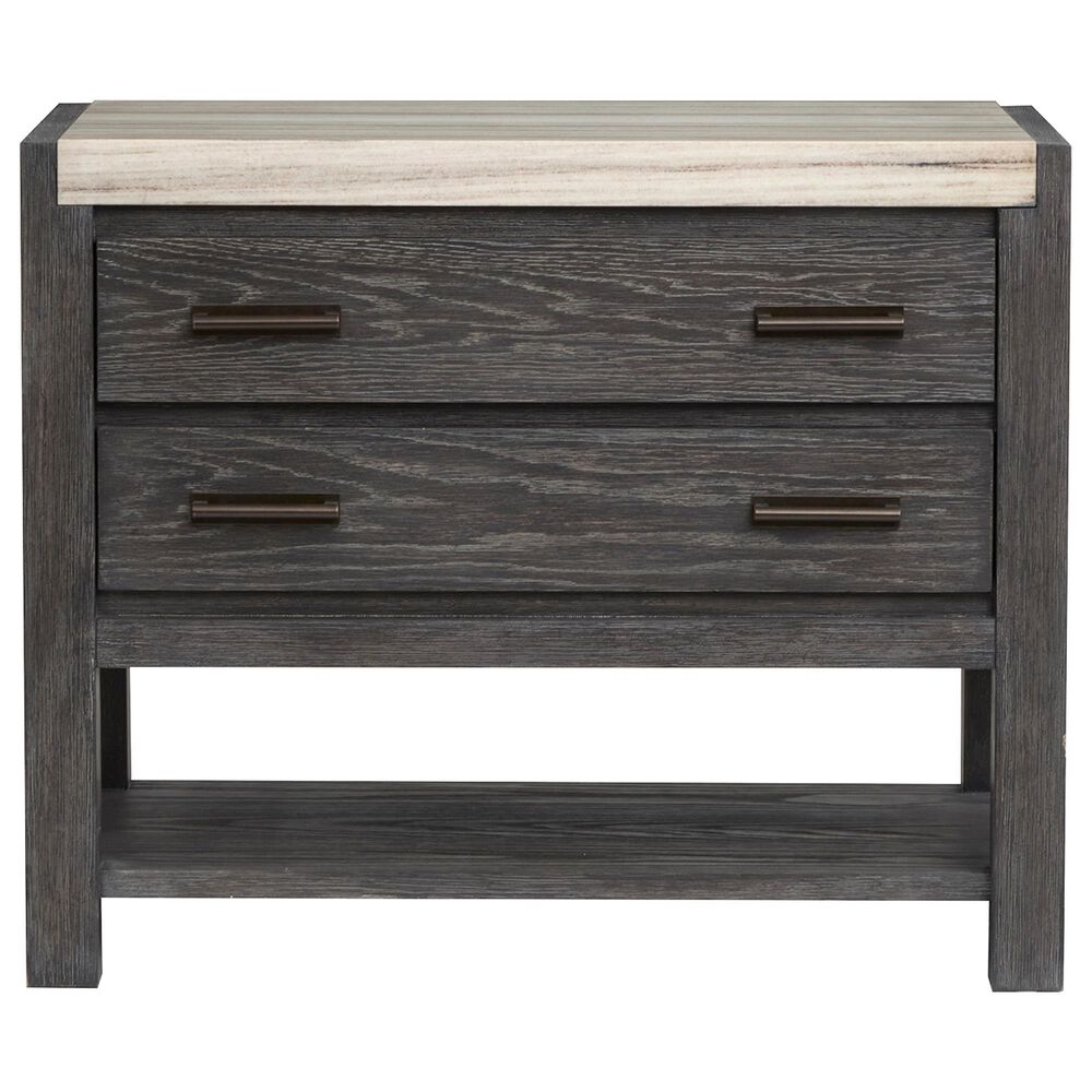 Nicolette Home Plum Creek 2 Drawer Nightstand with Shelf in Ravenwood Black, , large