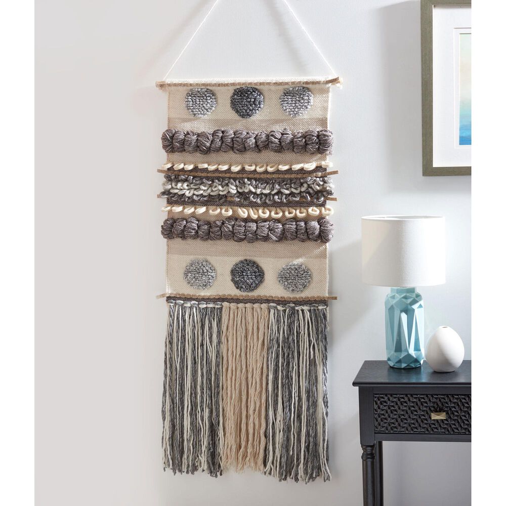 Safavieh Kalli Roxzie Woven Wall Art in Ivory and Grey, , large