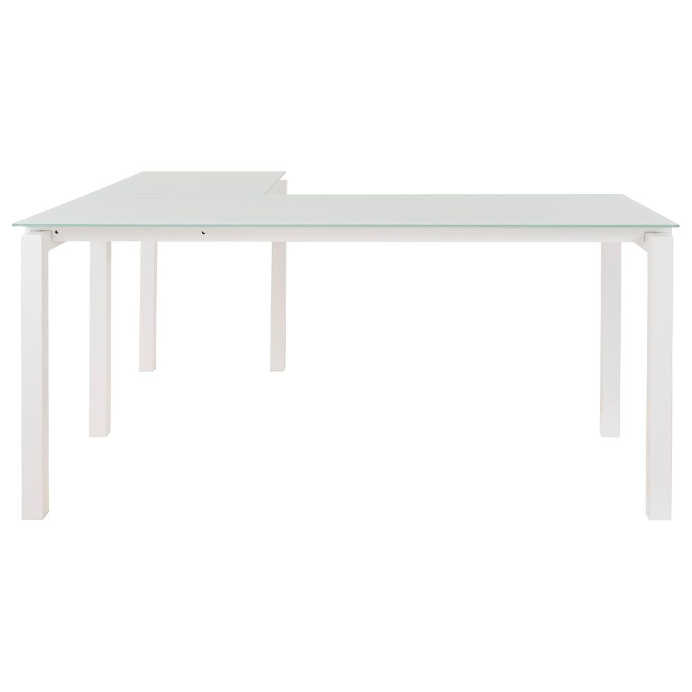 Ashley Baraga 61&quot; L-Desk with Glass Top in White, , large