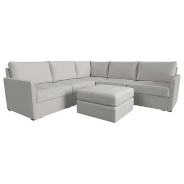 Flexsteel Flex 6-Piece Stationary L-Shaped Sectional with Ottoman in Frost, , large