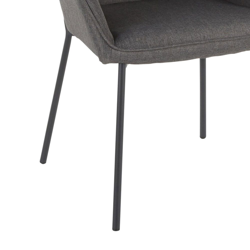 LumiSource Daniella Arm Chair with Charcoal Cushion in Black (Set of 2), , large