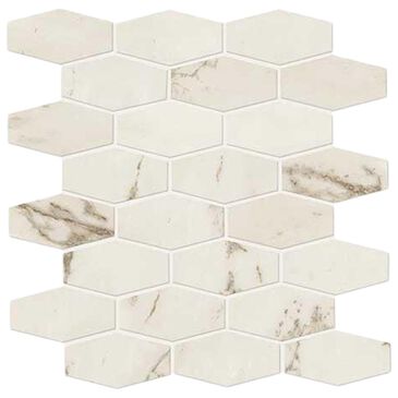 Marazzi Classentino Palazzo White 12" x 12" Linear Hexagon Porcelain Mosaic Sheet, , large