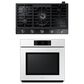 Samsung 2-Piece Kitchen Package with White 30" Single Wall Oven and Black Stainless Steel 36" Smart Gas Cooktop, , large