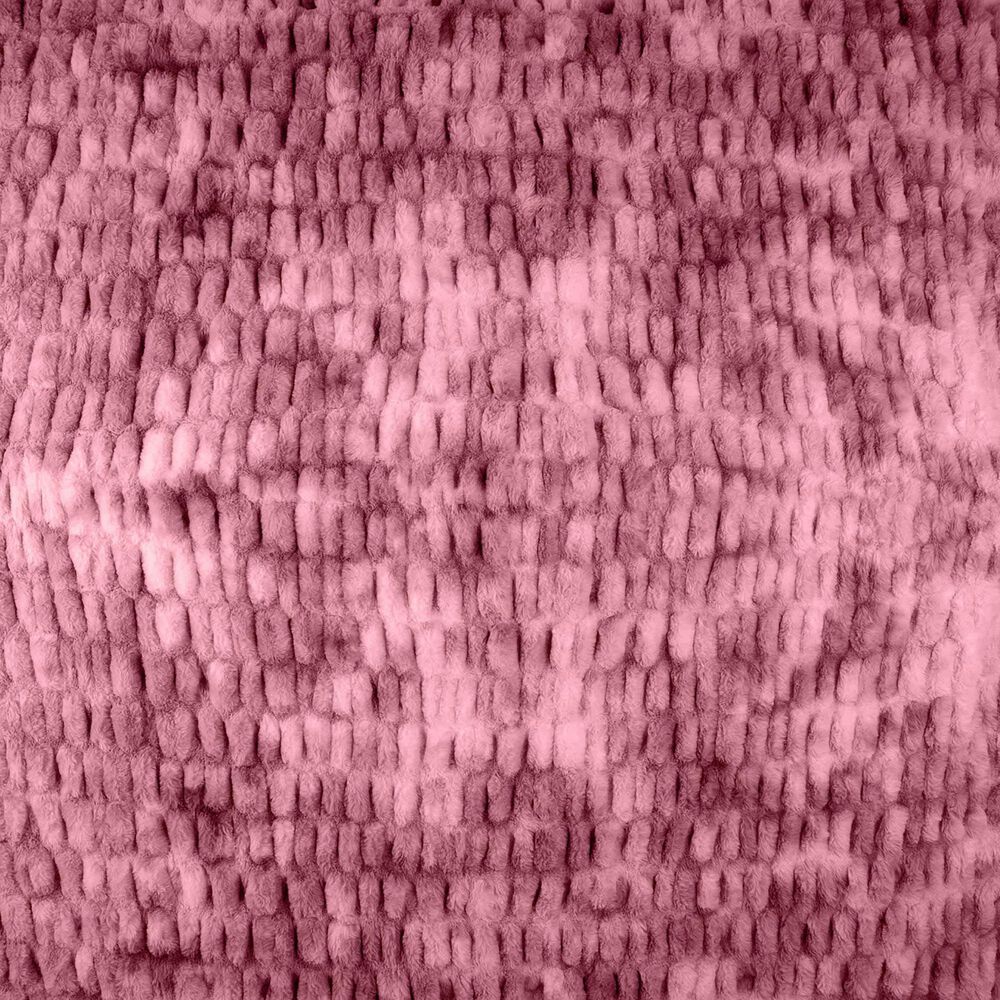Timberlake 60" x 80" Ruched Faux Fur Throw Blanket in Pink, , large