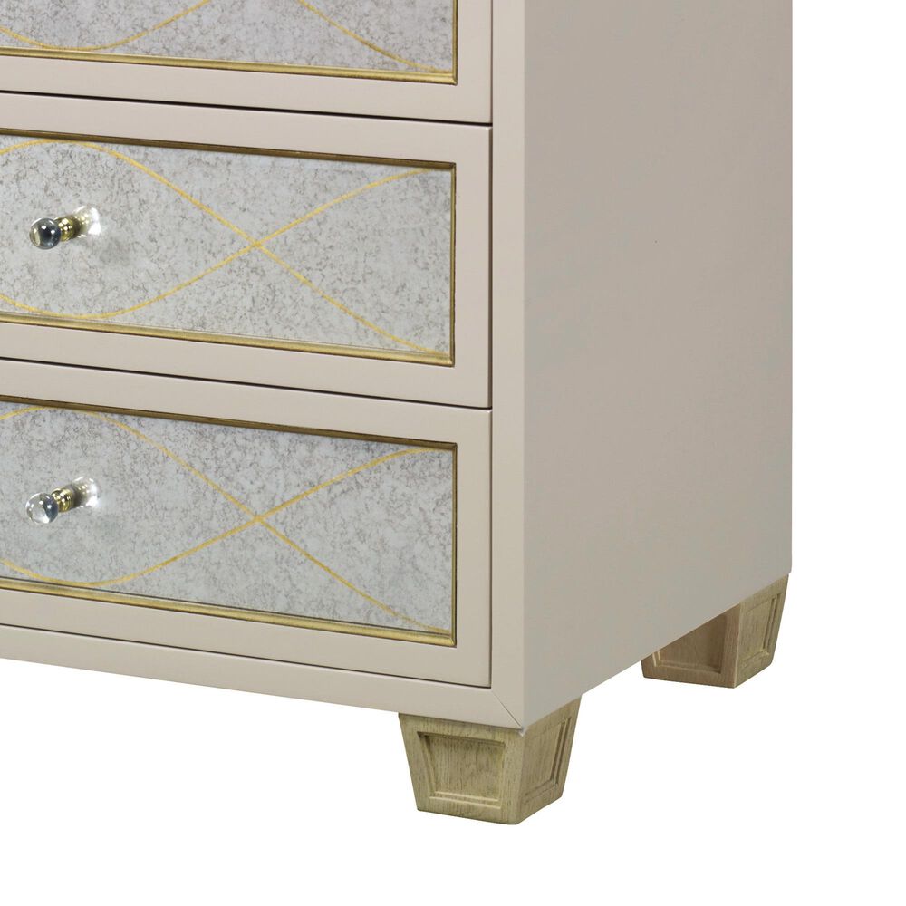 Century Avery 3-Drawer Nightstand in Pale, Neutral and Gold, , large