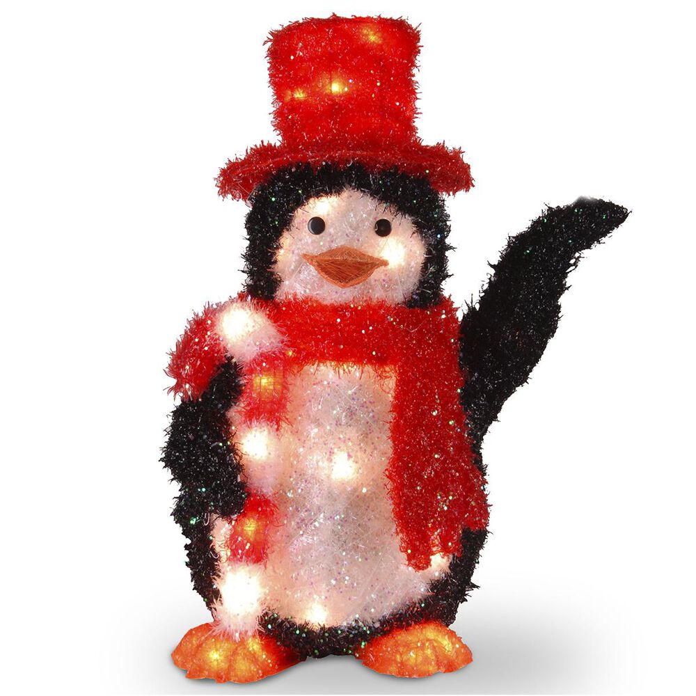 National Tree Pre-Lit 22" Tinsel Penguin, , large