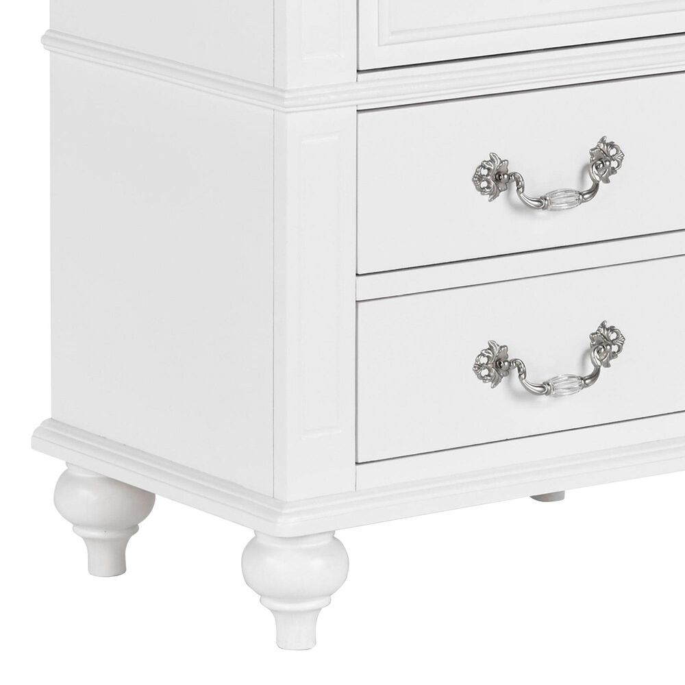 Elements International Direct Ship Annie 3-Drawer Nightstand in White, , large