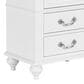 Elements International Direct Ship Annie 3-Drawer Nightstand in White, , large