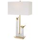 Uttermost Songbirds Table Lamp in White and Brushed Brass, , large