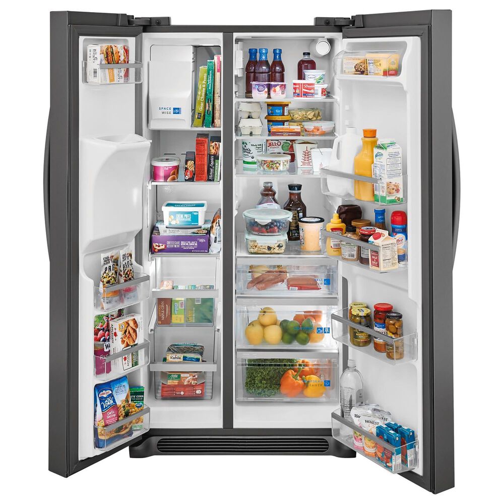 Frigidaire Gallery 25.6 Cu. Ft. Standard Depth Side-by-Side Refrigerator in Smudge Proof Black Stainless Steel, , large