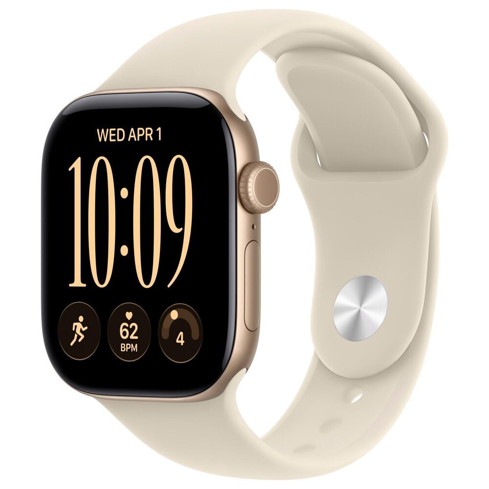 Apple Watch Series 12 (GPS) 42mm Light Gold Aluminum Case with Sand Sport Band - M/L, , large