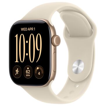 Apple Watch Series 12 (GPS) 42mm Light Gold Aluminum Case with Sand Sport Band - M/L, , large