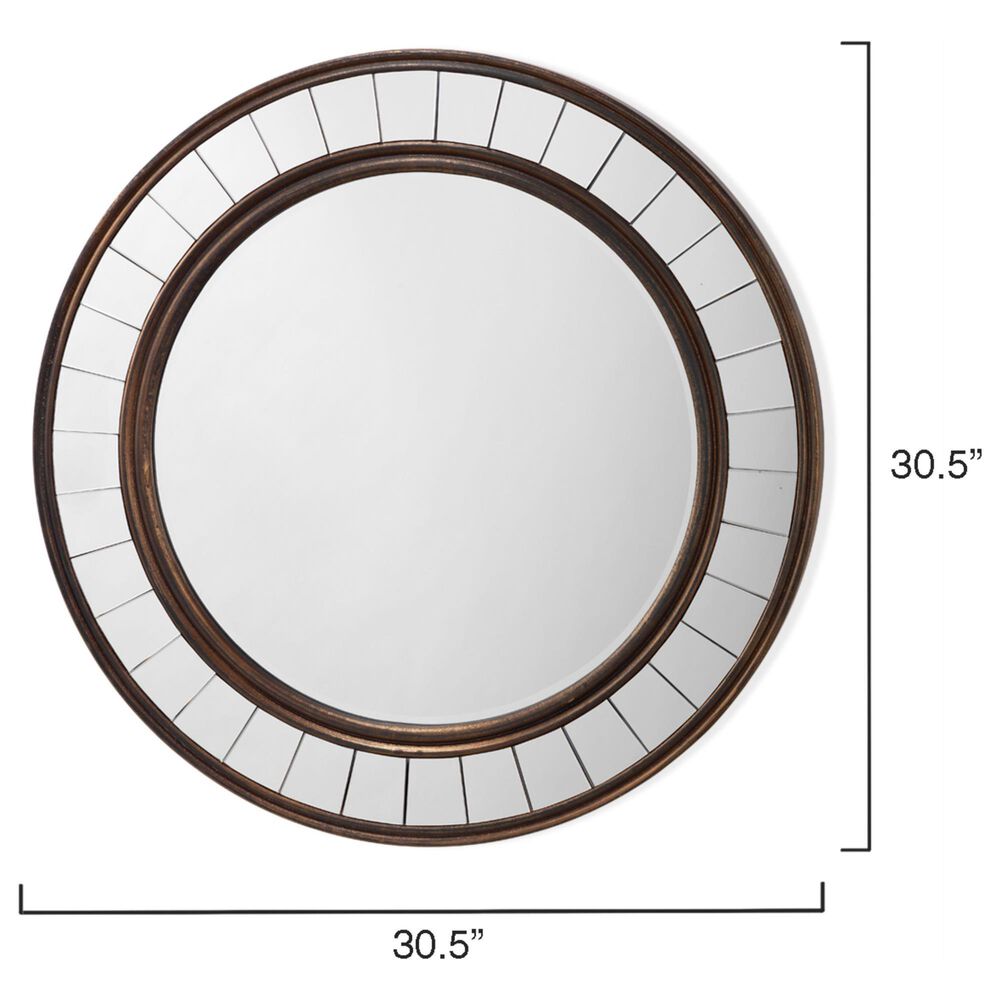 Splendor Living Coltrane Wood Mirror in Antique Bronze, , large
