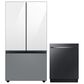 Samsung Bespoke 2-Piece Kitchen Package with Panel Ready 30 Cu. Ft. 3-Door French Door Refrigerator and Dishwasher in Matte Black Stainless Steel, , large