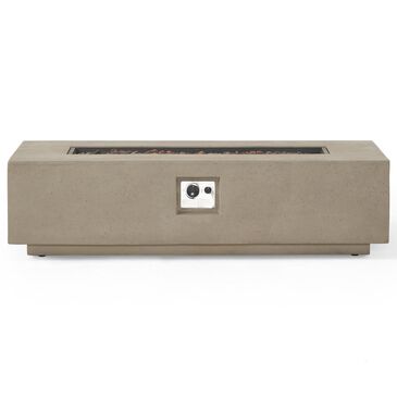 Noble House Aidan 50000 BTU Rectangle Fire Pit in Light Gray, , large