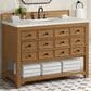 James Martin Malibu 48" Single Bathroom Vanity in Amber Birch with 3 cm Lime Delight Quartz Top and Rectangular Sink, , large