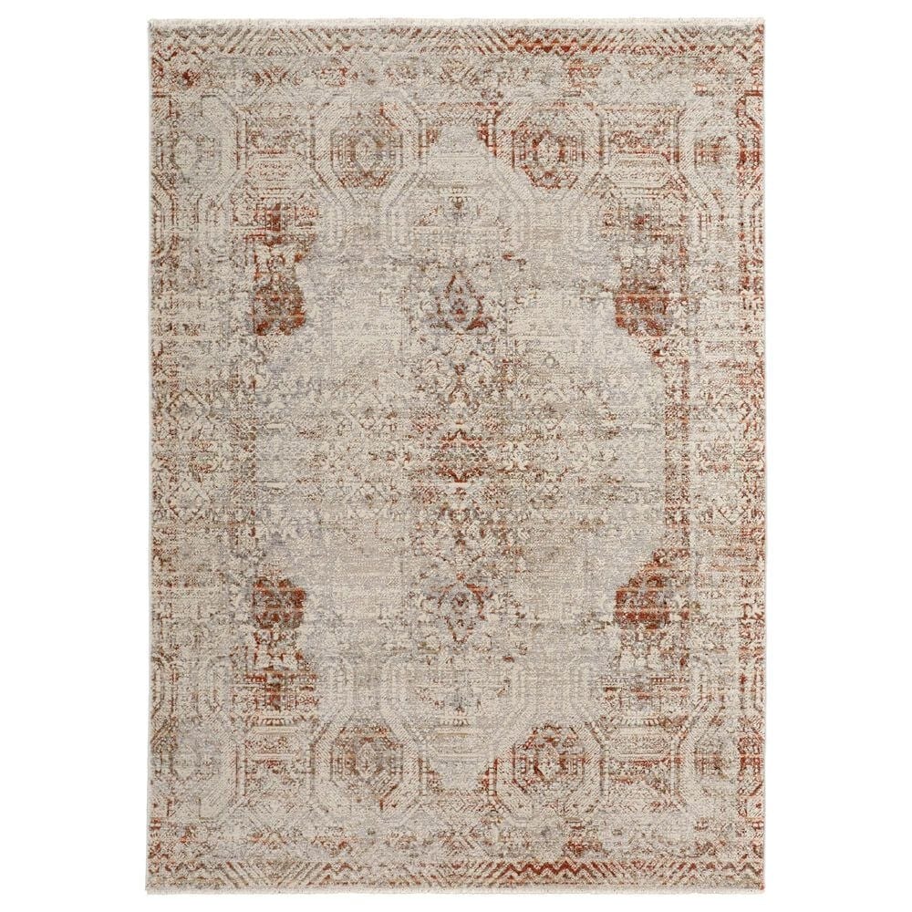 Feizy Kaia 2" x 3" Gray and Rust Area Rug, , large