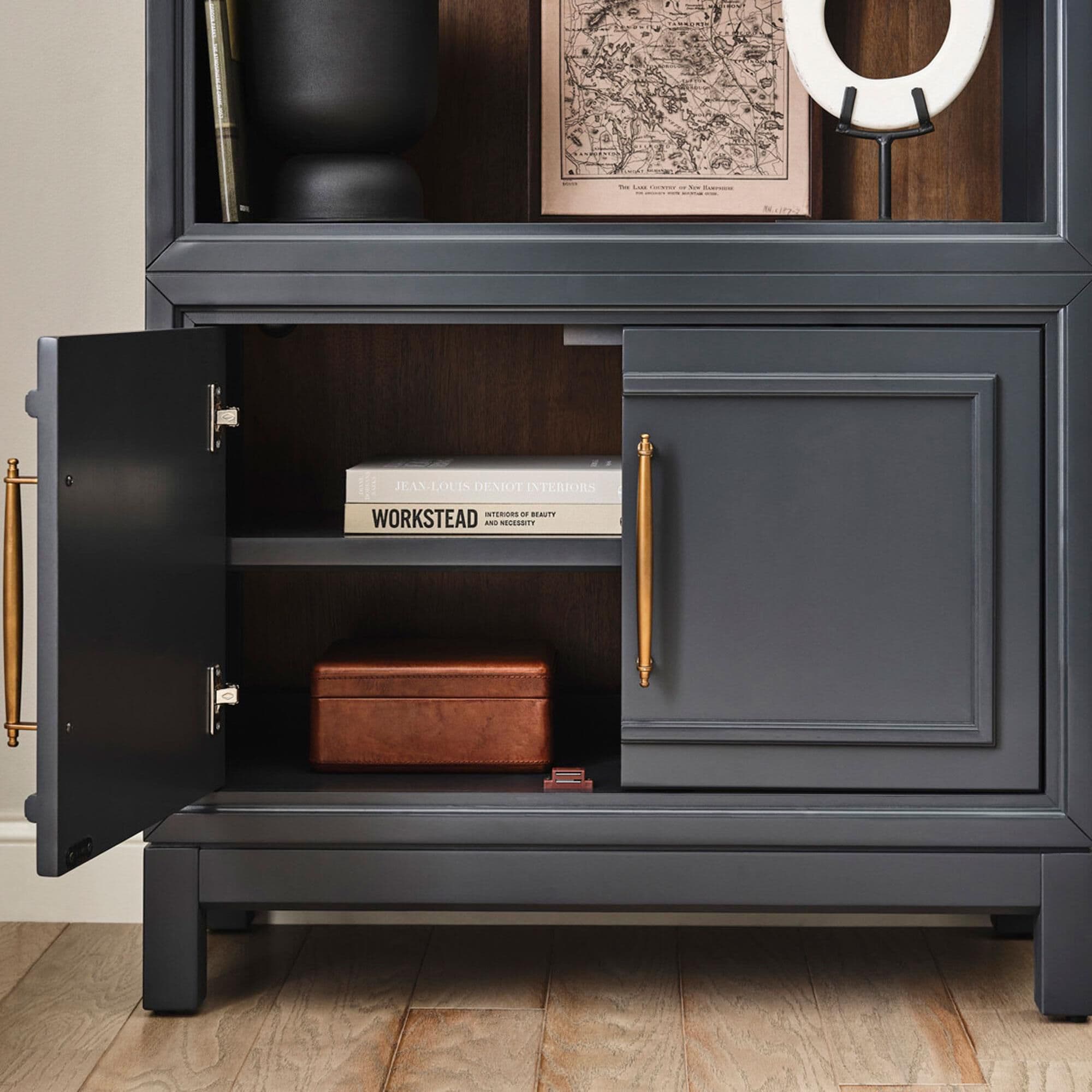 Riva Ridge Alexander 2-Door Bookcase in Midnight