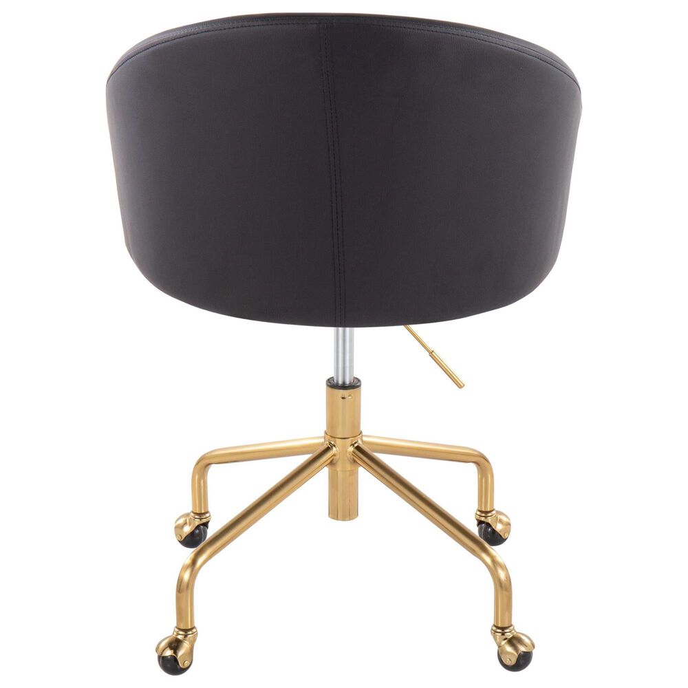 Lumisource Claire Task Chair with Black Cushion in Gold, , large
