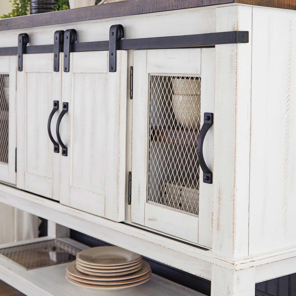 Ashley Valebeck Dining Room Server in White/Brown, , large