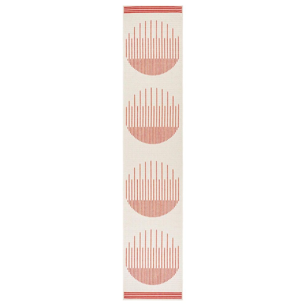 Surya Alfresco 2"5" x 11"10" Pearl, Garnet and Camel Indoor/Outdoor Runner, , large