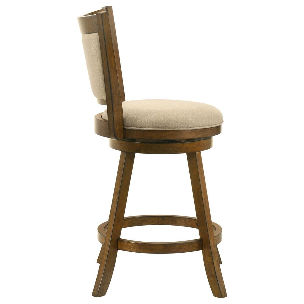 Armen Living Aiden Swivel Counter Height Stool with Gray Upholstery in Sepia Brown, , large
