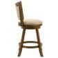 Armen Living Aiden Swivel Counter Height Stool with Gray Upholstery in Sepia Brown, , large
