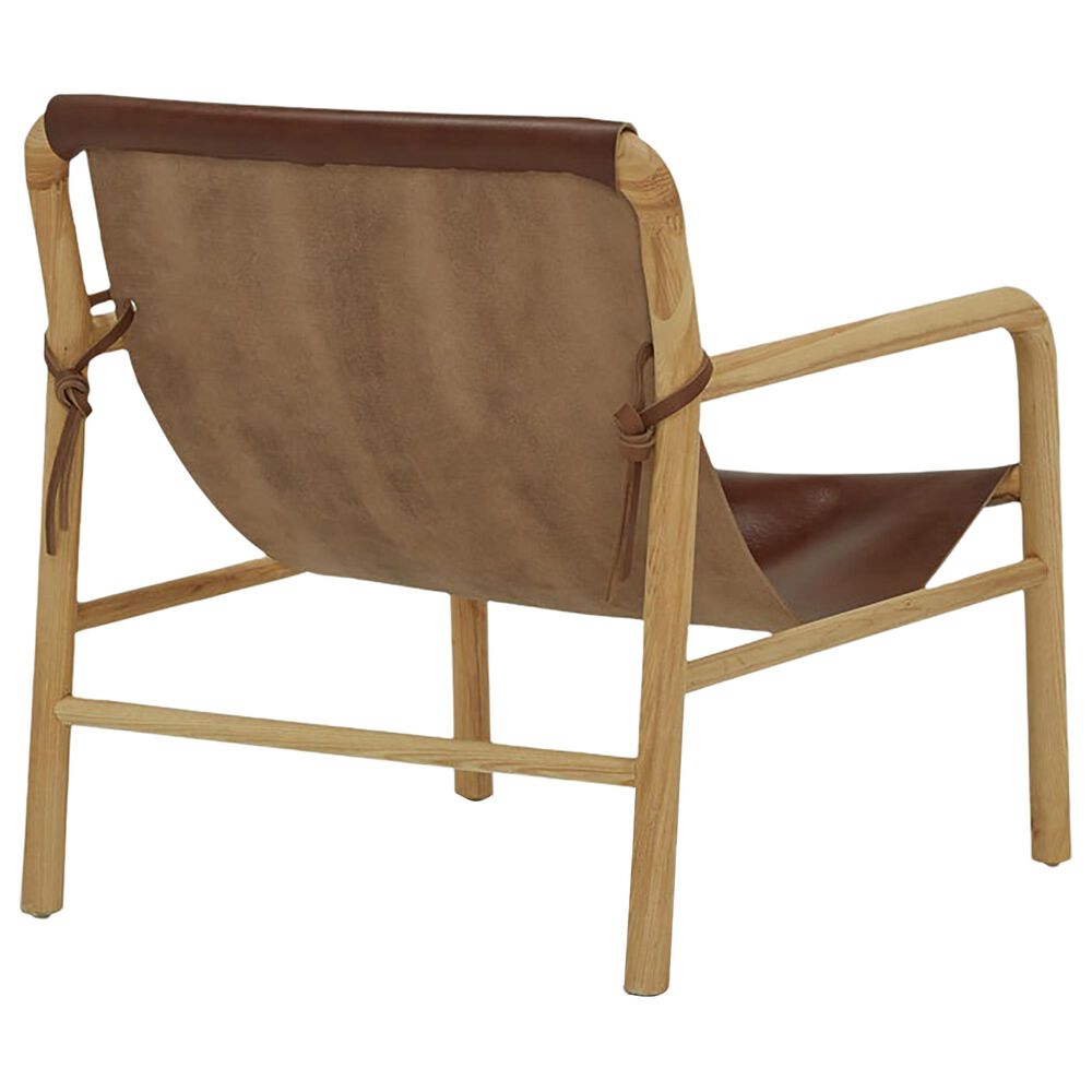 Joybird Hazel Leather Accent Chair in Chocolate and Natural, , large