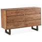 Home Trends & Design Aspen 6-Drawer Dresser in Smoked Acacia and Antique Zinc, , large