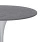 Leisuremod LeisureMod Verve Collection 36 Round Dining Table, White Base with Sintered Stone Grey Top, , large