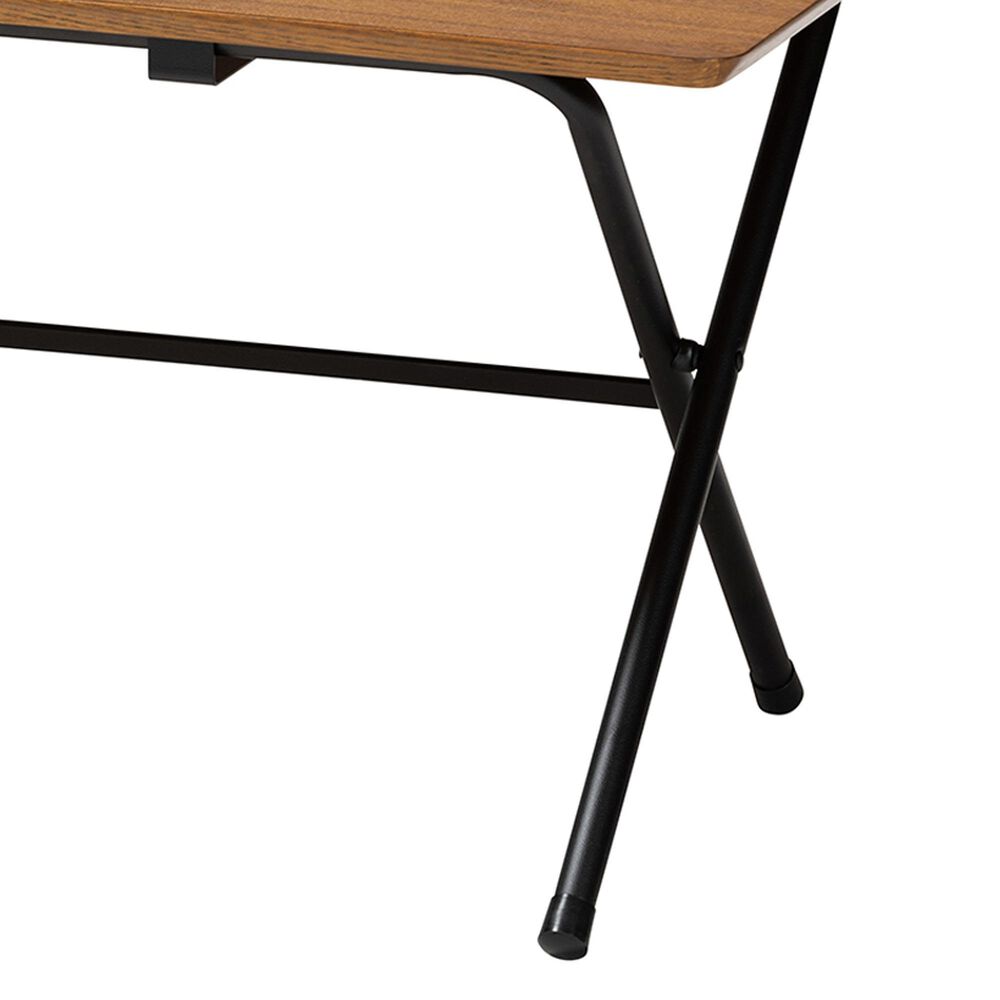 Baxton Studio Mariela Coffee Table with Basket in Natural Brown and Black, , large