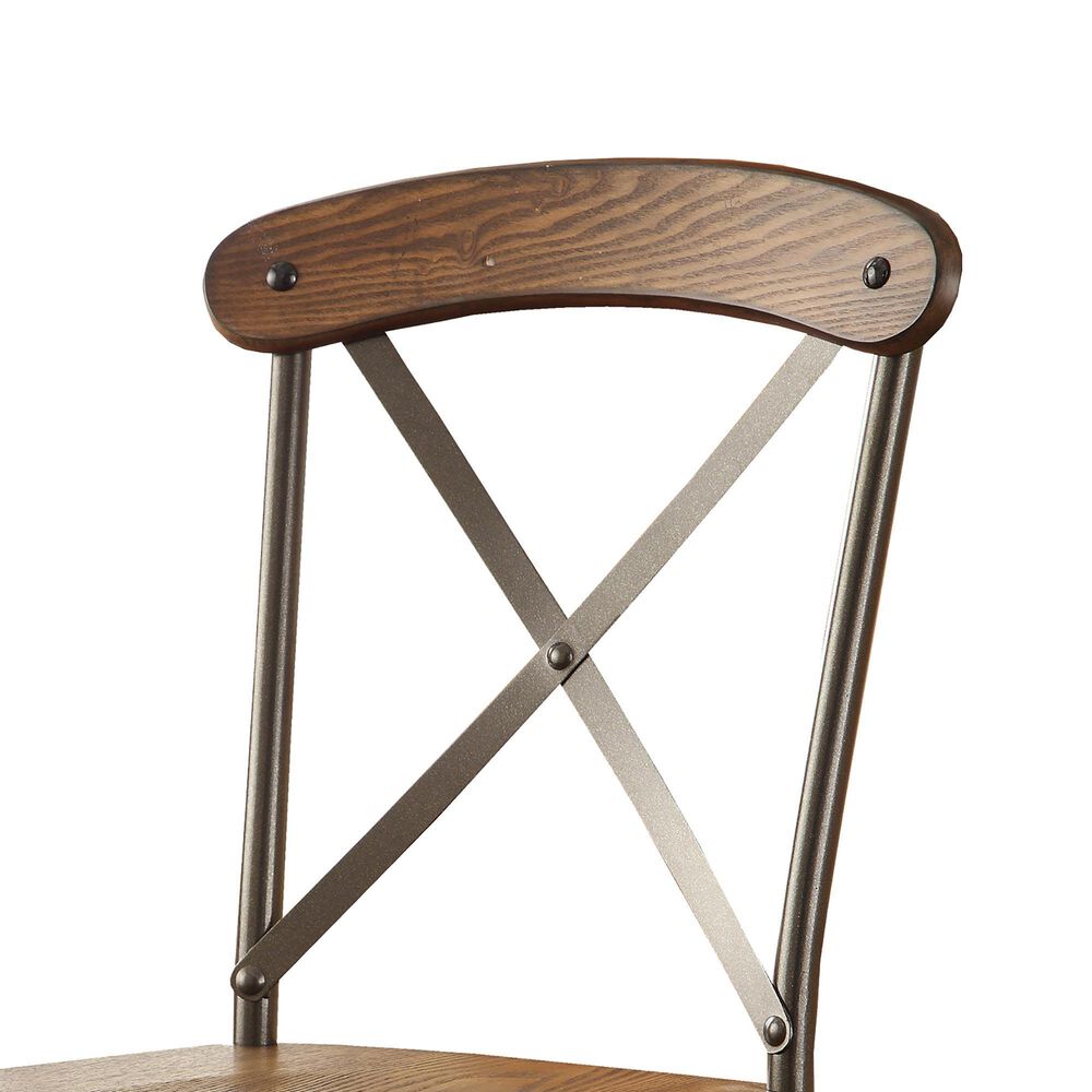 Furniture of America Alford Side Chair in Natural Elm and Bronze &#40;Set of 2&#41;, , large