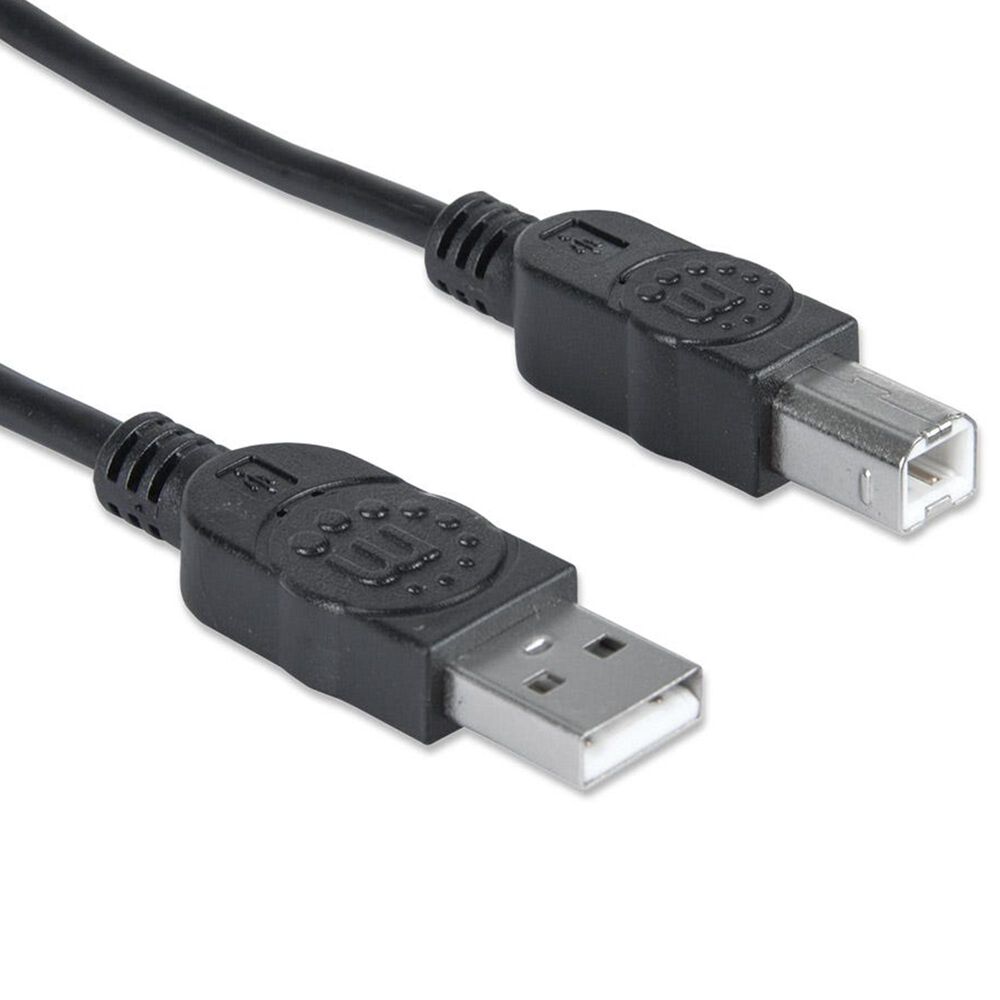 Manhattan 3&#39; USB 2.0, Type-A Male to Type-B Male, 480 Mbps in Black, , large