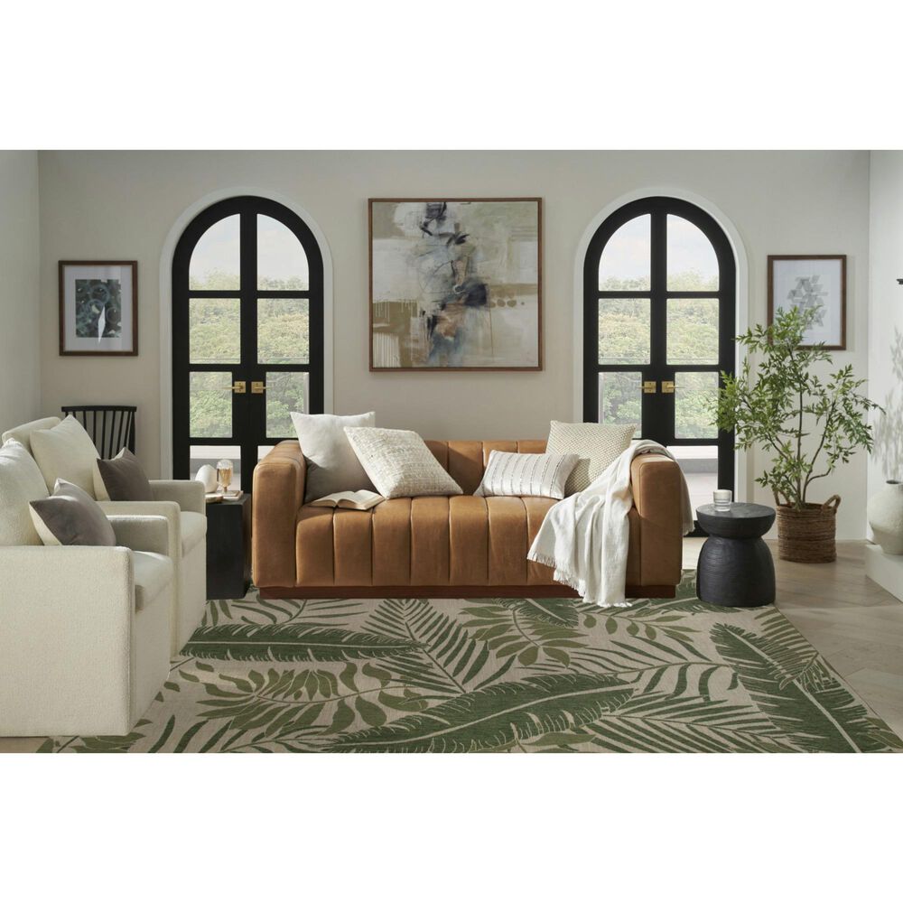 Nourison Garden Oasis GOA02 Ivory and Green 8&#39; x 10&#39; Indoor/Outdoor Area Rug, , large