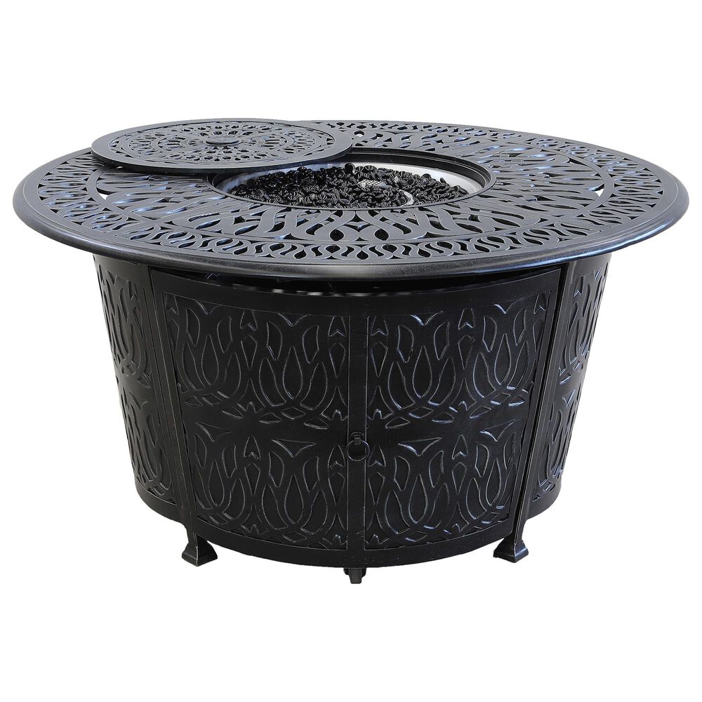 GatherCraft Geneva 48" Round Firepit Table In Black, , large