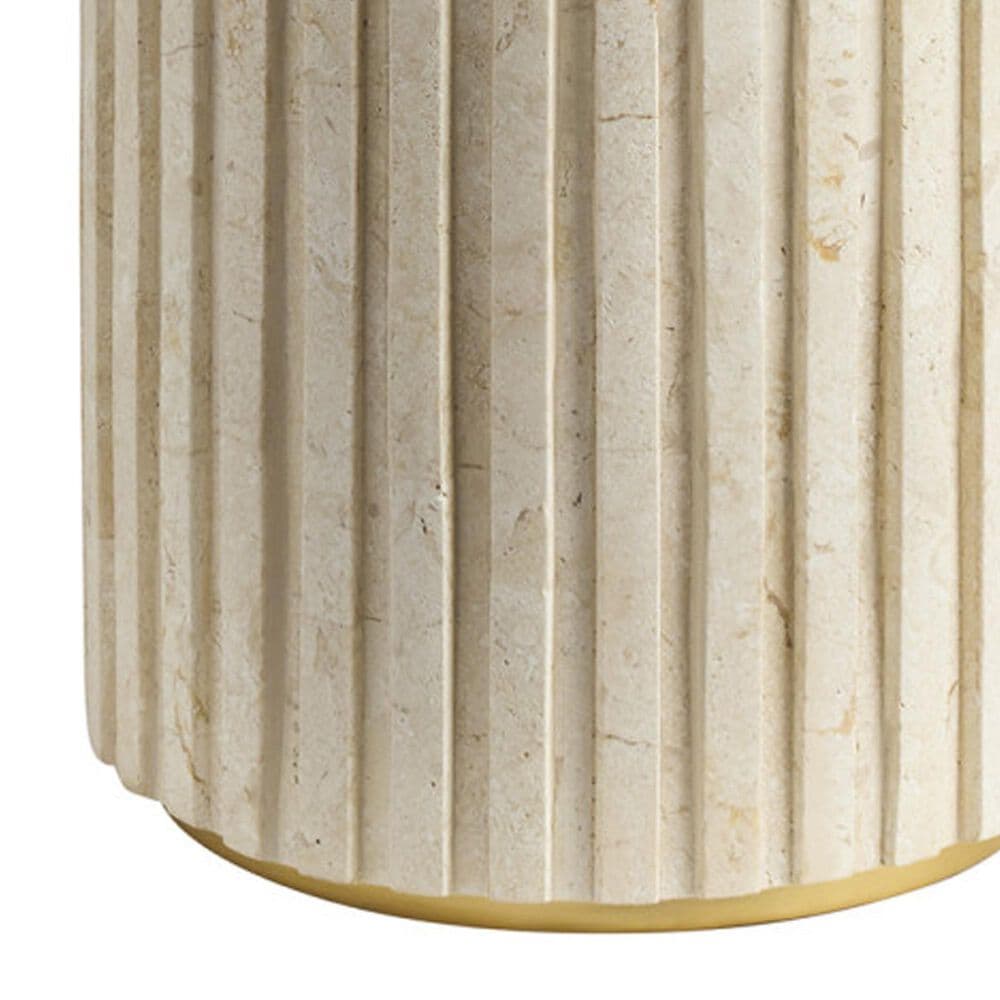 Lexington Home Brands Culver Chairside Table in Satin Gold and Limestone, , large