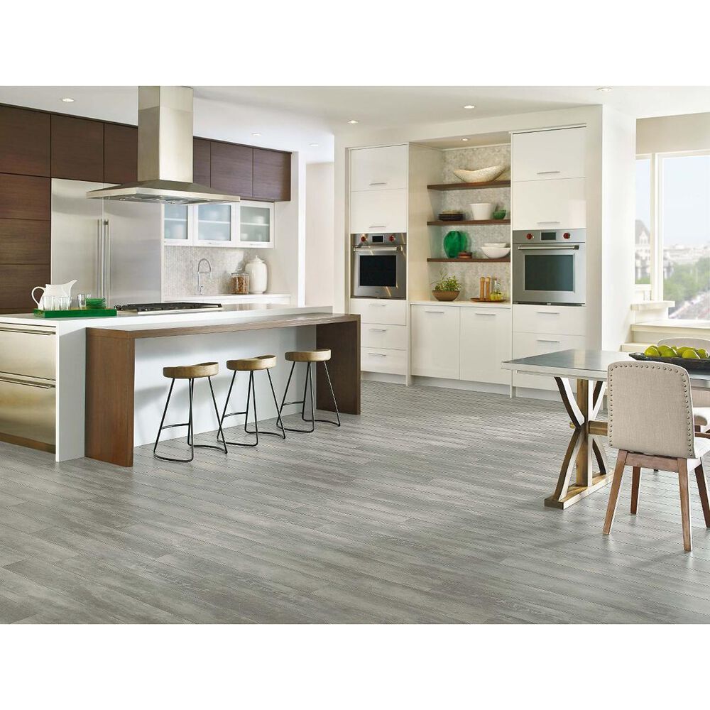 Armstrong Rigidcore Concrete Structures Solo Gray 6" x 48" Luxury Vinyl Tile, , large
