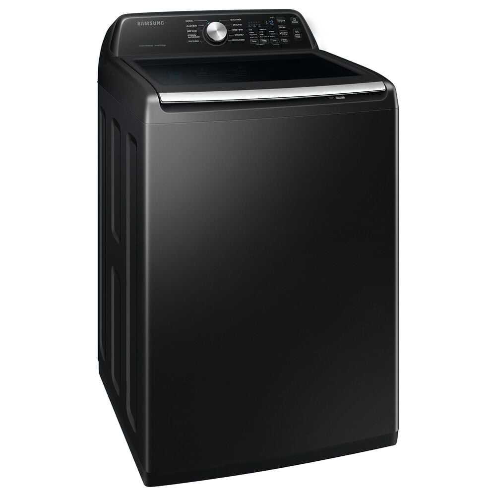 Samsung 4.7 Cu. Ft. Smart Top Load Washer and 7.4 Cu. Ft. Gas Dryer Laundry Pair in Brushed Black, , large