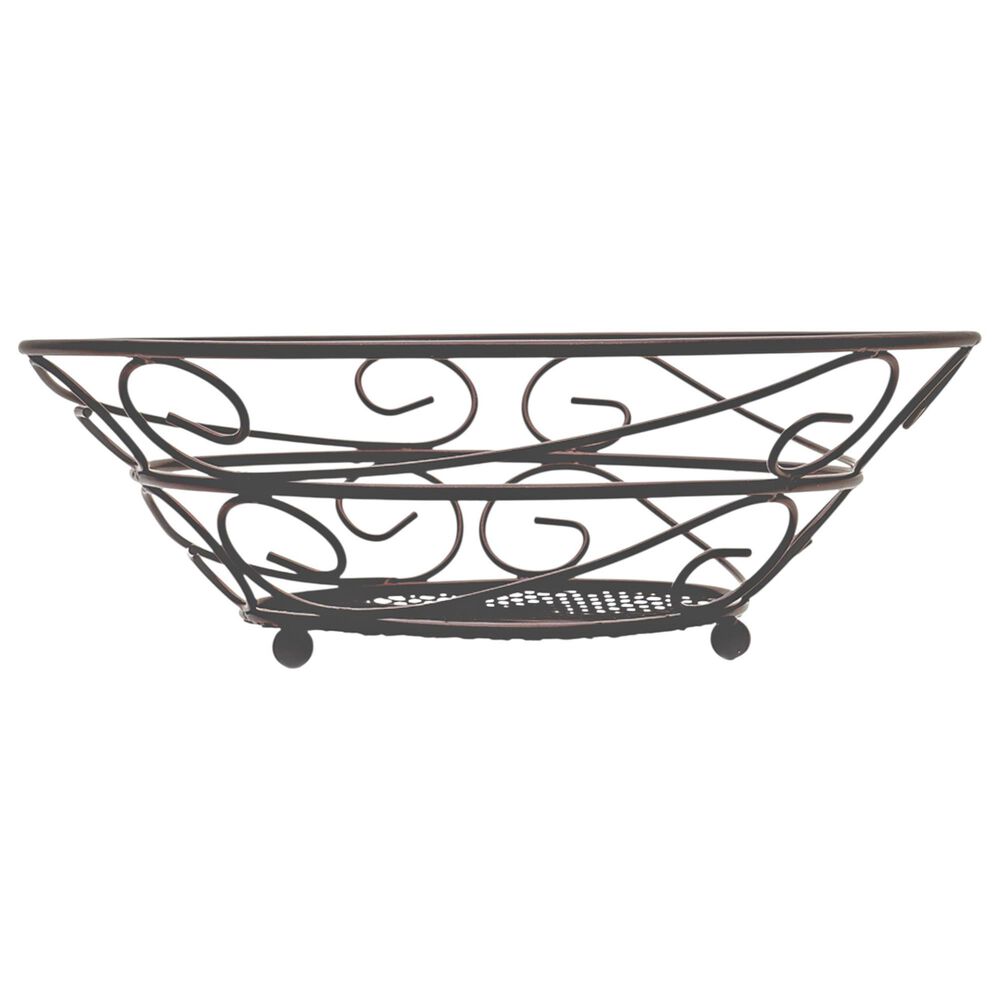 Home Basics Scroll Fruit Basket in Bronze, , large