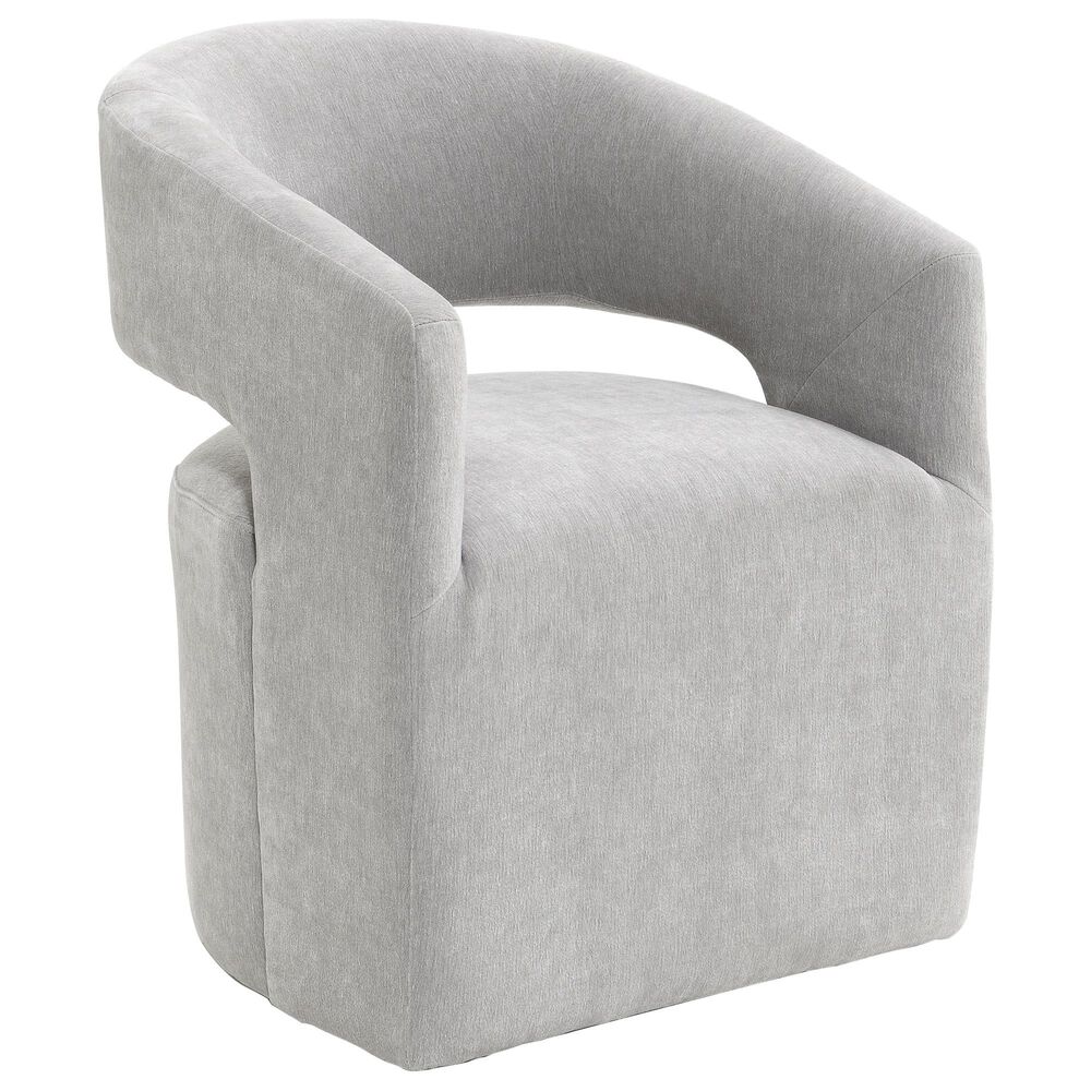 Furniture of America Rivena Modern Arm Chair with Casters in Light Gray, , large