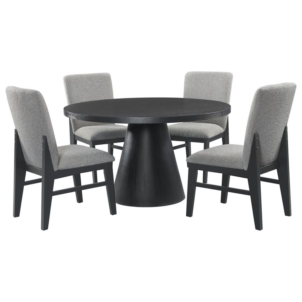 Mayberry Hill Portland 5-Piece Round Dining Set in Black, , large