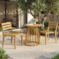 Hearth and Haven 3-Piece Outdoor Bistro Set with Round Table in Teak, , large