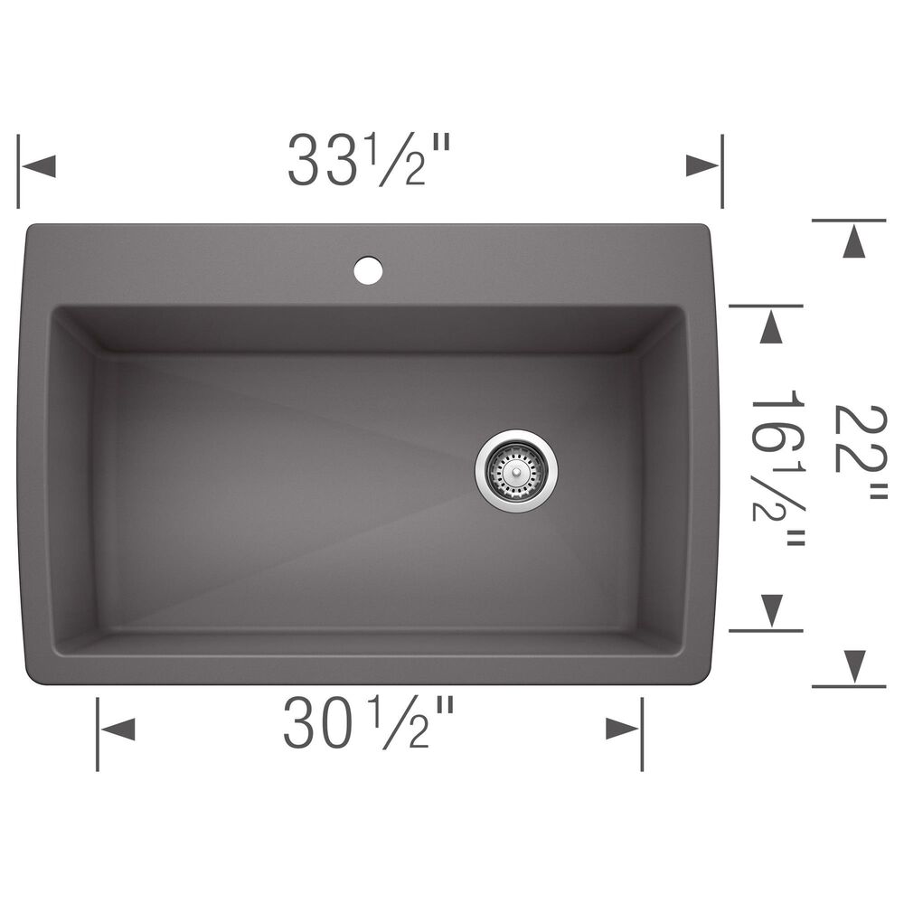Blanco Diamond Super Single Dual Mount Kitchen Sink in Cinder, , large